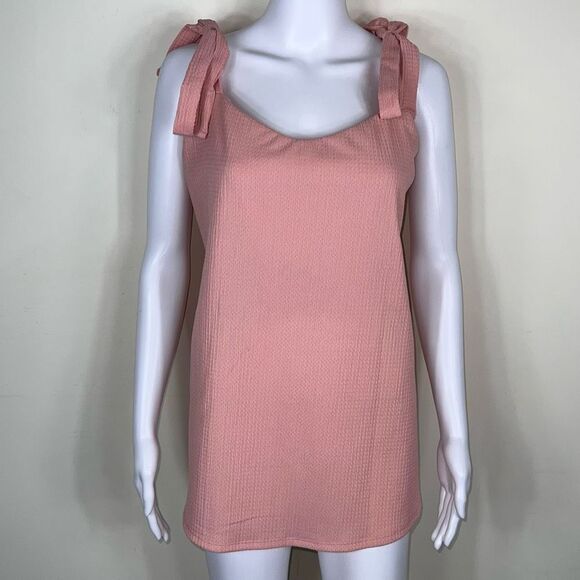 White Birch Tie Strap Top Lined Tank Top - Picture 1 of 10